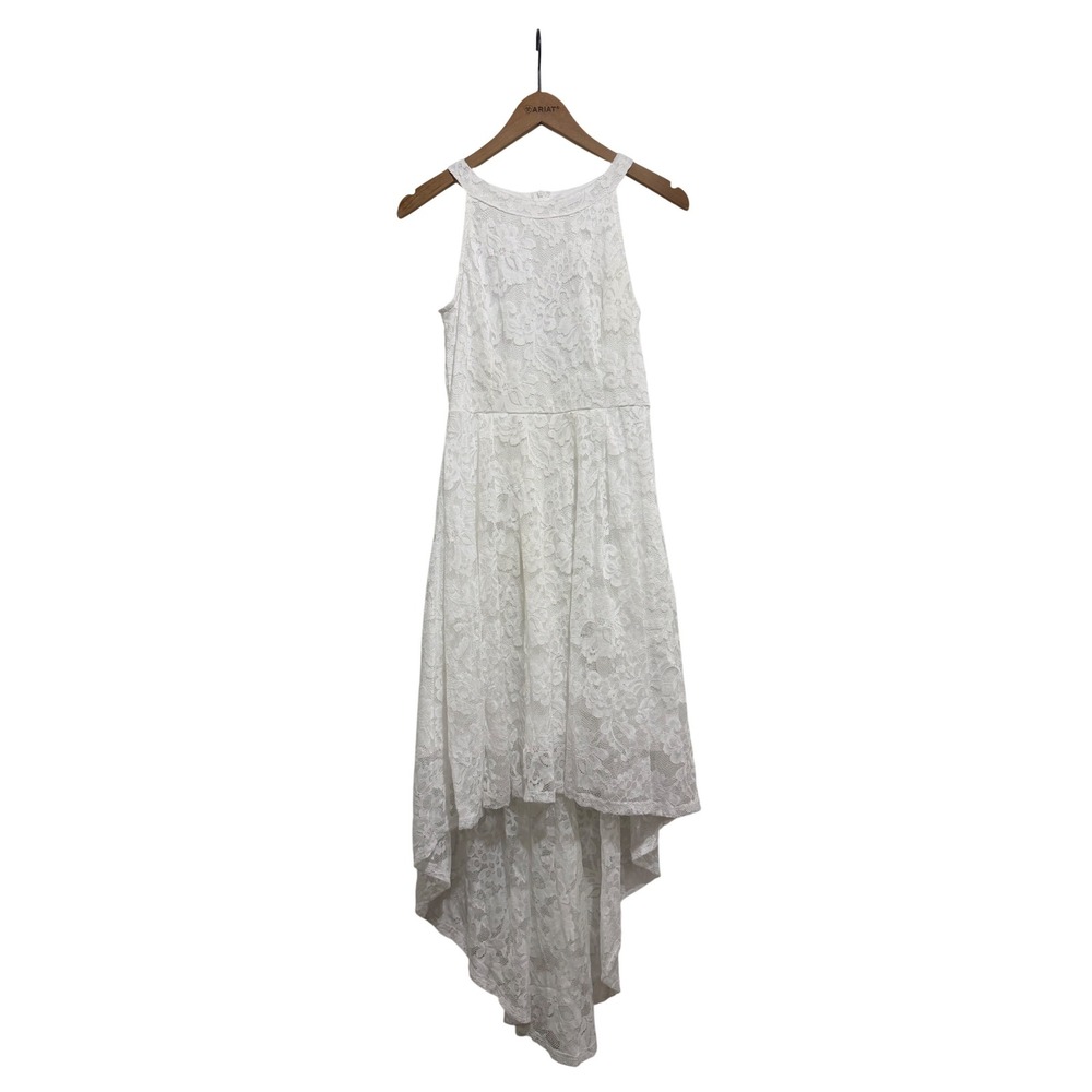 Anette White Floral Lace High Low Halter Dress Sleeveless New‎ With Tags Size S